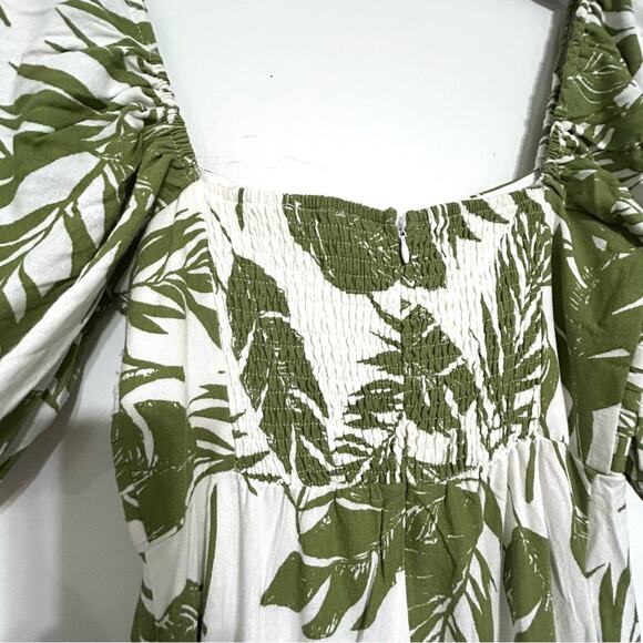 Anthropologie Green Leaf Print Maxi Dress - Picture 10 of 12